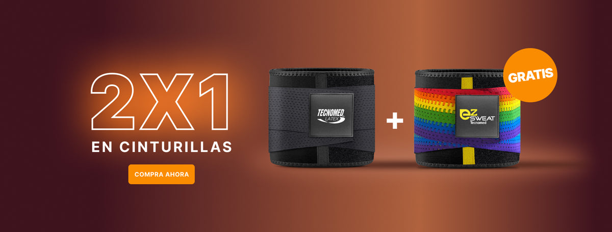 2-for-1 waist cincher offer: buy a black Tecnomed Latex waist cincher and get a colorful EZ Sweat waist cincher free.