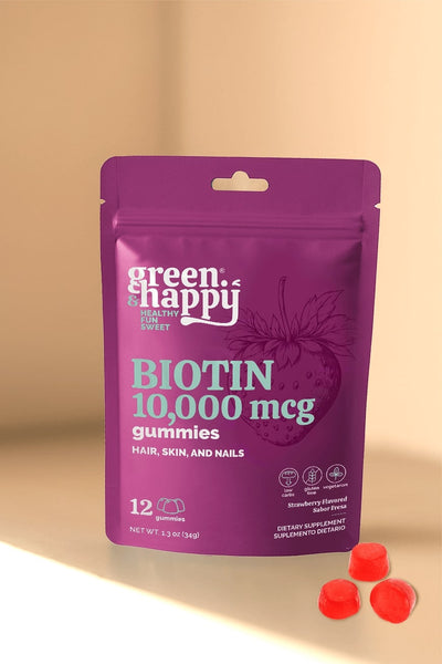 Green & Happy Biotin 10.000 Mcg Gummies Dispenser x10