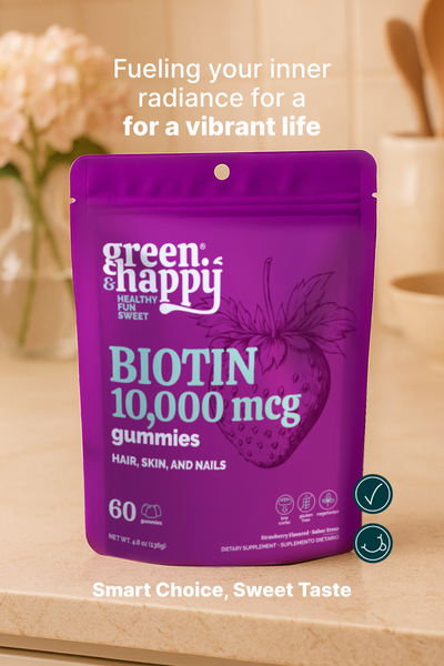Green & Happy Biotin 10,000 mcg Gummies