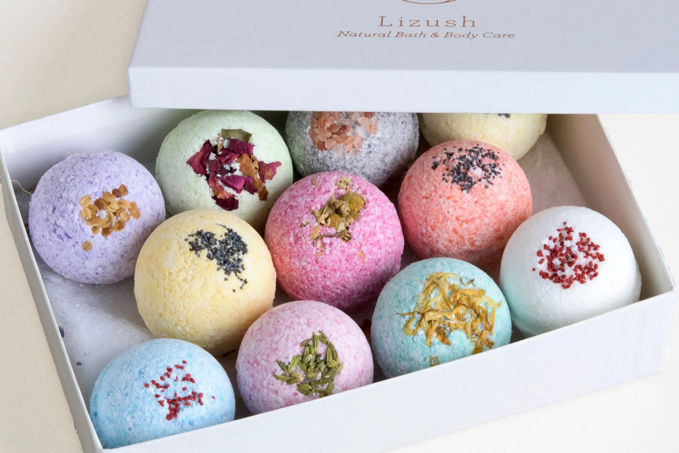 11 Bath Bombs Gift Box +  one Free Bomb to make 12 !! Lizush