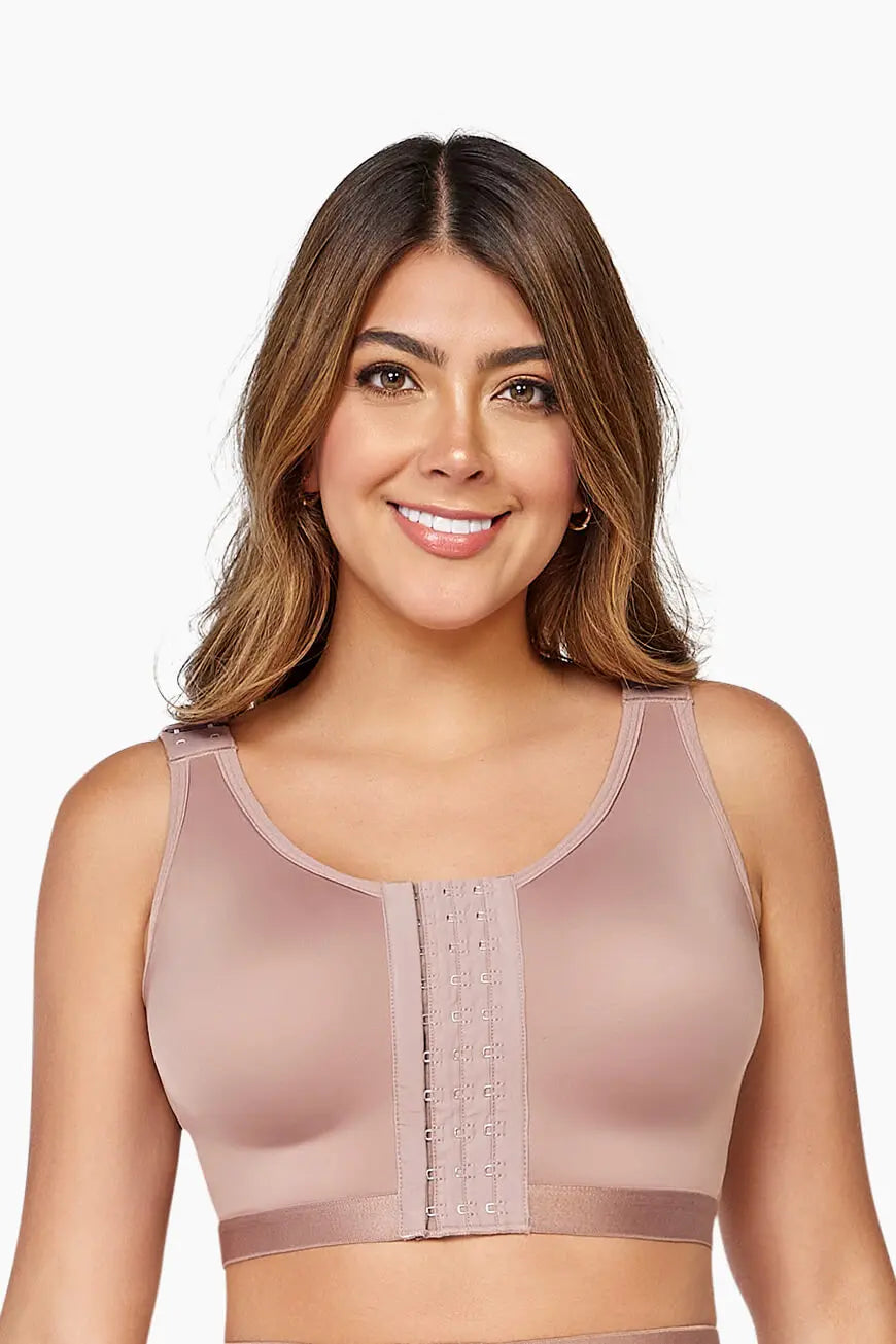 CURVEEZ Post-Surgery Front Closure Wireless Bra, Compression Shapewear Top  with Wide Straps for Breast Augmentation Recovery (US, Alpha, Small,  Regular, Regular, Black, Full Coverage Bra) at  Women's Clothing store