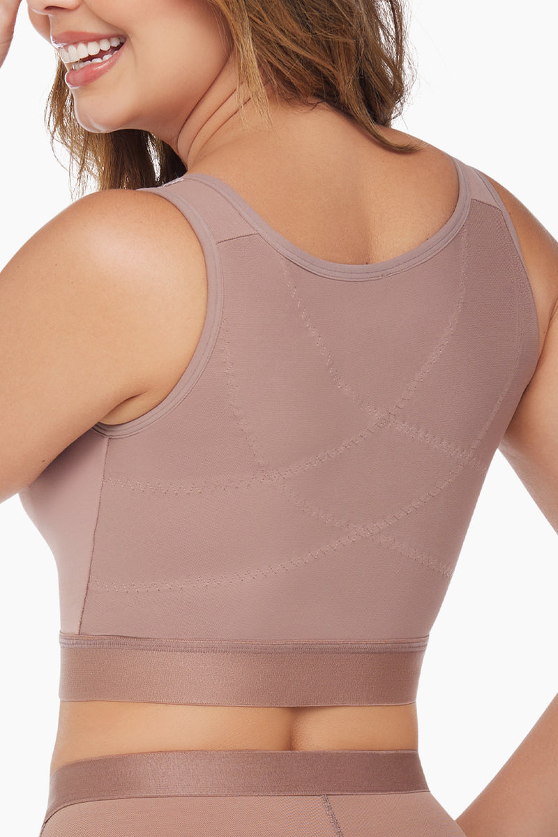Bust recovery essentials bundle featuring three post-surgery bras in nude tones with front closures and supportive designs for optimal healing comfort.