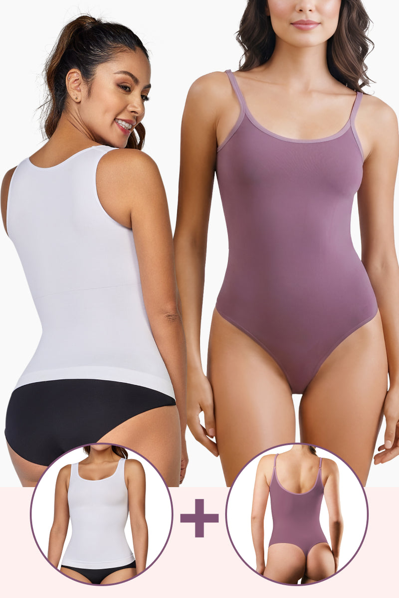 Set Esencial: Camiseta Control Abdomen & Bodysuit Tanga