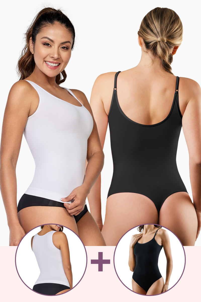 Set Esencial: Camiseta Control Abdomen & Bodysuit Tanga
