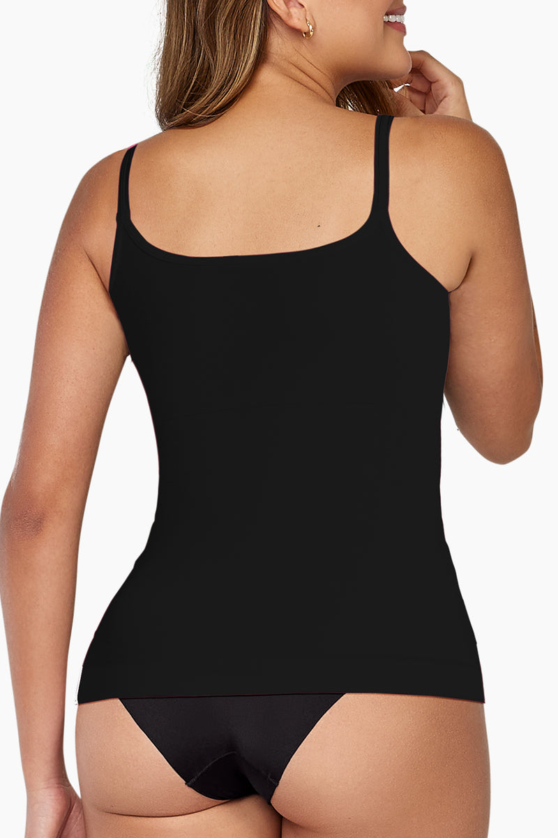Double Sensation Bundle shapewear featuring two women wearing TrueFit™ cami tops in brown and white, offering different levels of control and comfort.
