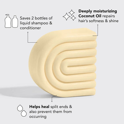 Coconut Oil Conditioner Bar for Dry Damaged Hair KITSCH