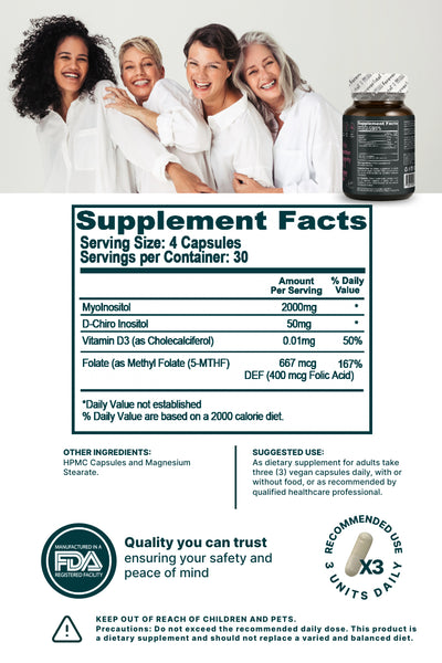 Forevervital Myo & D-Chiro Inositol with Vitamin D and Folic Acid