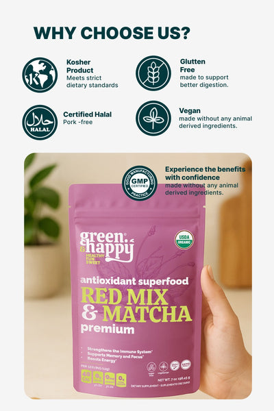 Green & Happy Red Mix & Matcha Premium