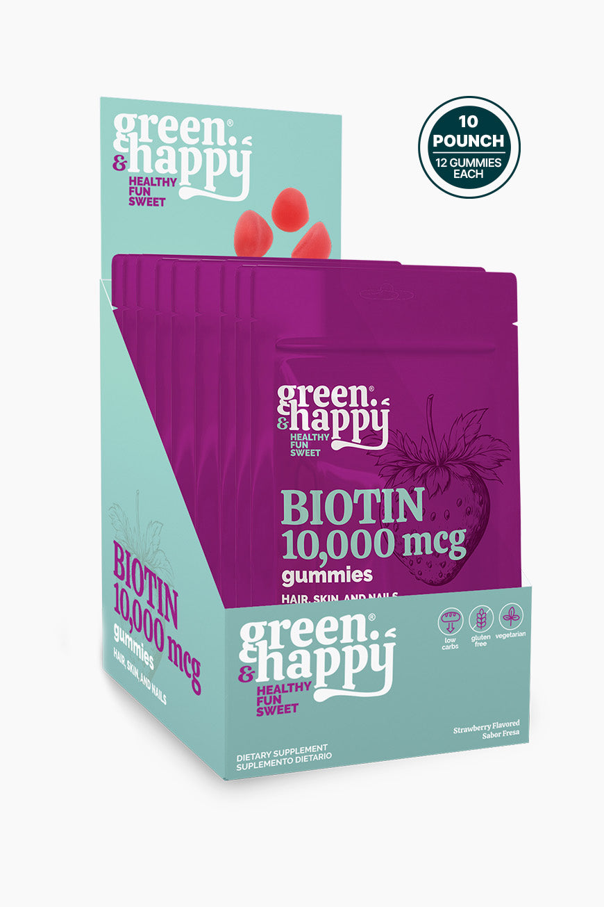 Green & Happy Biotin 10.000 Mcg Gummies Dispenser x10