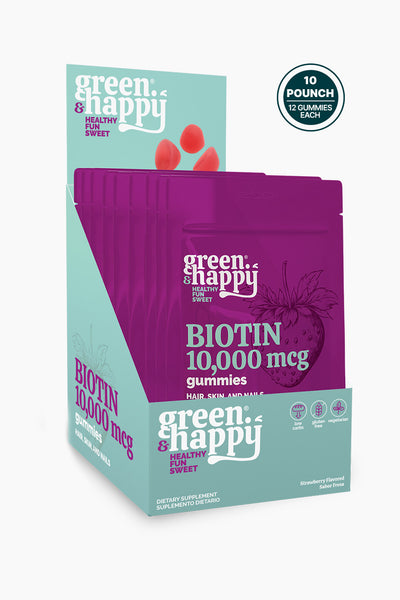 Green & Happy Biotin 10.000 Mcg Gummies Dispenser x10