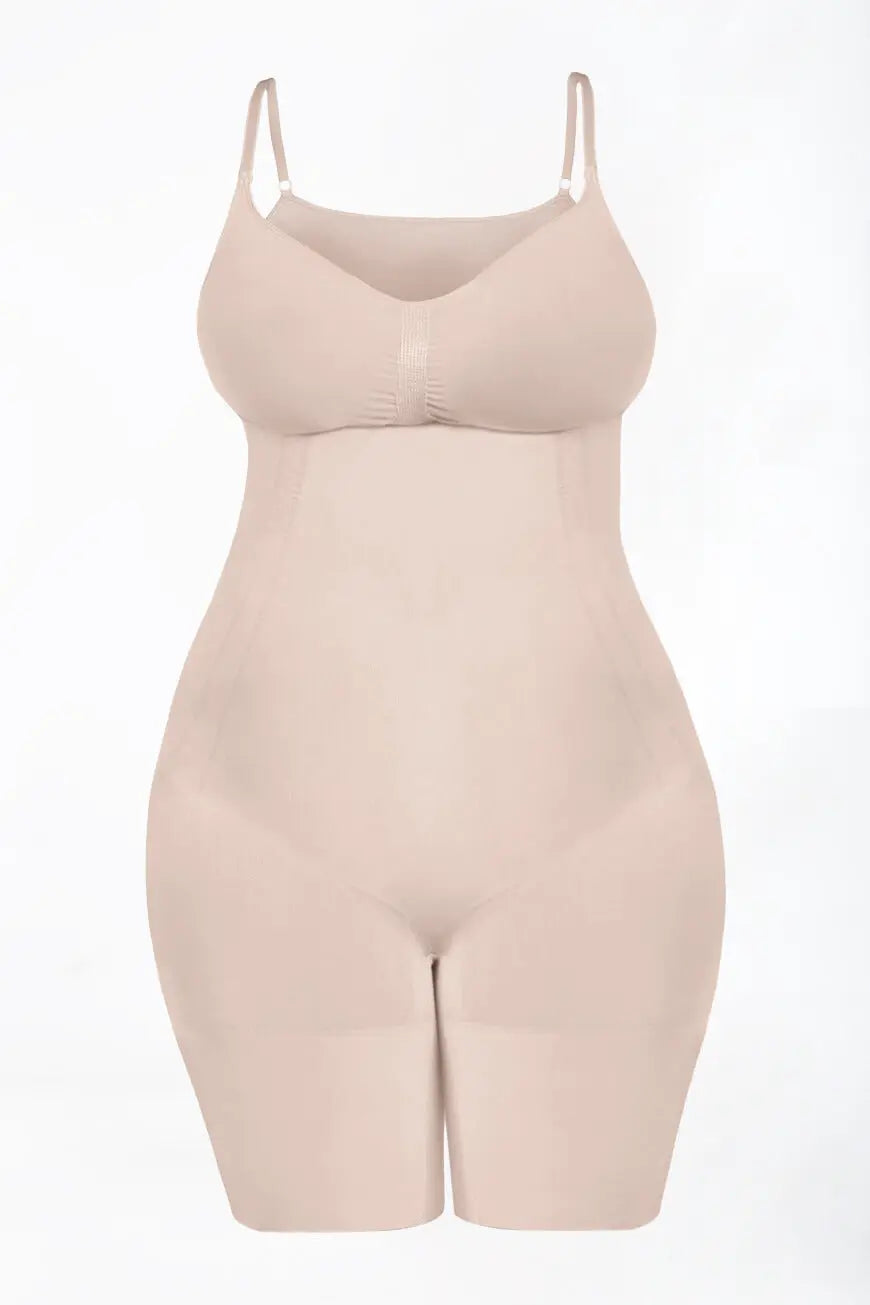 CURVEEZ Women's Seamless Full Body Shaper Mid-thigh Bodysuit Tummy Control  Compression, Under Dress Shapewear Bodysuit 